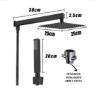 Ducha Chuveiro Inox 25x25cm Desviador Inteligente Completo