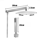 Ducha Chuveiro Inox 25x25cm Desviador Inteligente Completo Cr