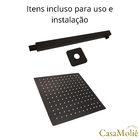Ducha Chuveiro Inox 304 Para Banheiro 20x20 – Inox Preto - Go