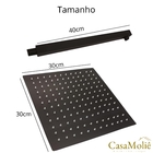 Ducha Chuveiro Inox 304 Para Banheiro 20x20 – Inox Preto - Go