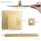 Ducha Chuveiro Inox Dourado Brilhoso Quadrado 25x25 De Teto D