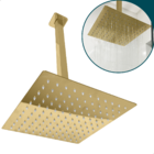 Ducha Chuveiro Inox Dourado Brilhoso Quadrado 25x25 De Teto D
