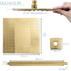 Ducha Chuveiro Inox Dourado Brilhoso Quadrado 30x30 De Teto D