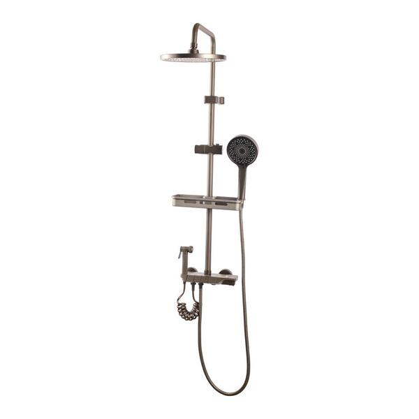 Ducha Chuveiro Modular Piano Redondo Pingoo.casa - Grafite