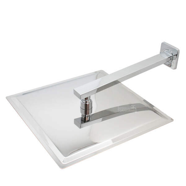 Ducha Chuveiro Quadrada 30x30 Cm Com Braço Quadrado 30 Cm Ino