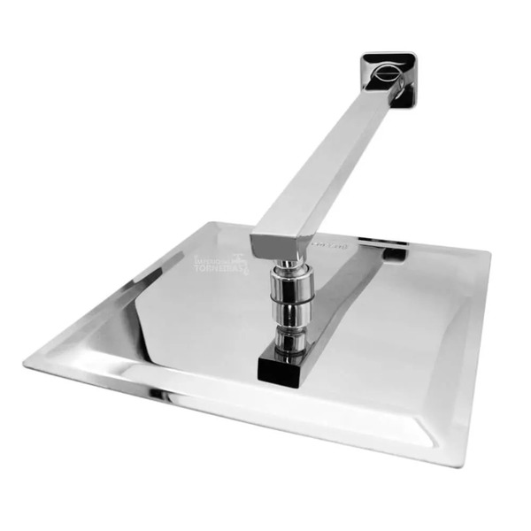 Ducha Chuveiro Quadrada 30x30 Cm Com Braço Quadrado 38 Cm Ino