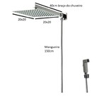 Ducha Chuveiro Quadrada Gourmet Slim 20 X 20 Com Chuveirinho