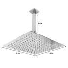 Ducha Chuveiro Quadrada Metal Inox 30x30cm Com Braço De Teto