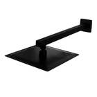 Ducha Chuveiro Quadrada Metal Preto 20x20 Cm Com Braço Quadra