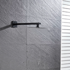 Ducha Chuveiro Quadrado 15x15 Preto Fosco Inox  Com Braço