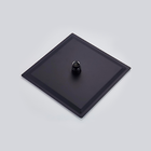 Ducha Chuveiro Quadrado 15x15 Preto Fosco Inox  Com Braço