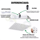 Ducha Chuveiro Quadrado 30x30 C/ Acabamento Registro Padrão D