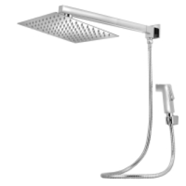 Ducha Chuveiro Quadrado 40x40 Slim Inox Completo C/desviador