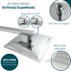Ducha Chuveiro Quadrado Inox Polido 20x20 De Parede A Gas Cas