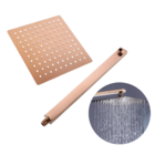 Ducha Chuveiro Quadrado Slim Rosê Gold Brilhante 20x20cm com