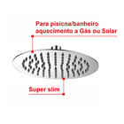 Ducha Chuveiro Redondo Super Slim Piscina/banheiro Gás Solar