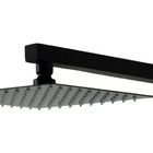 Ducha Chuveiro Slim 20x20 Preto Fosco Com Braço 36cm