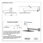 Ducha Chuveiro Slim Preto Quadrado Metal 30x30 Braço 38cm