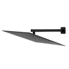 Ducha Chuveiro Slim Preto Quadrado Metal 40x40 Braço 38cm