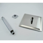 Ducha Chuveiro Slim Quadrado Metal 30x30cm Com Braço De Teto