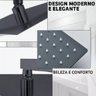 Ducha Chuveiro Teto 25x25 Braço Solar Gás Metal inox 304 Pret