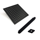 Ducha Chuveiro Teto Inox 20x20 Preto Fosco Suporte Quadrado L
