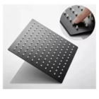 Ducha Chuveiro Teto Piscina 20x20 Metal Inox Preto Fosco