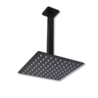 Ducha Chuveiro Teto Piscina 20x20 Metal Inox Preto Fosco