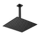 Ducha Chuveiro Teto Piscina 25x25 Metal Inox Preto Fosco