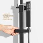 Ducha Coluna De Inox Quadrada 25 Cm (preta Fosca)