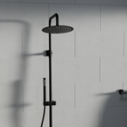 Ducha Coluna De Inox Redonda 25 Cm (preta Fosca)