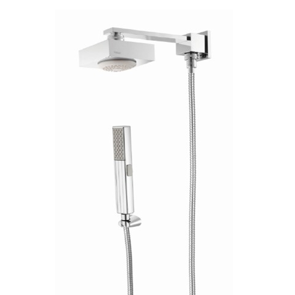 Ducha com Chuveirinho Quadrado Parede Cromada Axiom Meber