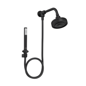 Foto de Ducha com Chuveirinho Redonda Parede Preto Fosco Acqua Plus