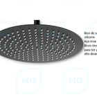 Ducha Com Desviador Chuveirinho Preta Chuveiro 20cm Preto Fos