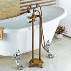 Ducha De Banheira Suporte Vintage Retro Bronze Com Porcelana