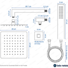 Ducha De Inox Quadrada 20x20 Cm Com Chuveirinho (Dourada)