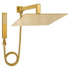 Ducha De Inox Quadrada 30x30 Cm Com Chuveirinho (Dourada)