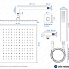 Ducha De Inox Quadrada 30x30 Cm Com Chuveirinho (Dourada)
