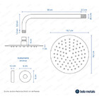 Ducha De Inox Redonda 20 Cm De Parede (escovada)