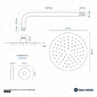 Ducha De Inox Redonda 20 Cm De Parede (grafite Fosca)