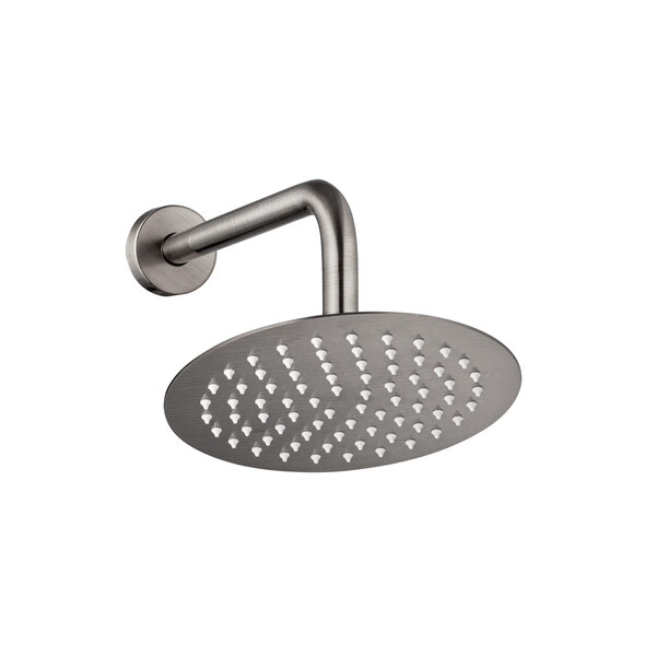 Ducha De Inox Redonda 20 Cm De Parede (grafite Fosca)