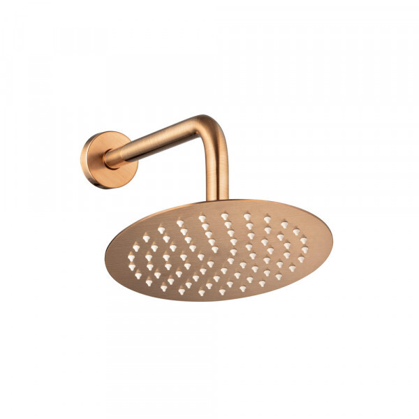 Ducha De Inox Redonda 20 Cm De Parede (rosé Gold)