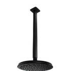 Ducha Flatt 21 Cm Abs Preto Fosco C/ Cano Suporte De Teto 40