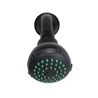 Ducha Flatt Abs 7 Cm Preto Fosco Redonda Com Cano De Parede B