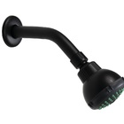 Ducha Flatt Abs 7 Cm Preto Fosco Redonda Com Cano De Parede B