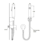 Ducha Higiênica 1,2m Cromada Metal July 75730BR-4-CP Kohler