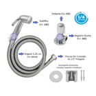 Ducha Higiênica Casagrande Mundial Luxo Abs Cromada Acionamen