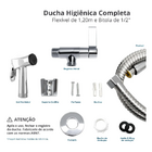 Ducha Higiênica Casagrande Mundial Metal Cromado Registro Lux