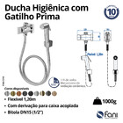 Ducha Higiênica Com Derivação Prima Preto Brilhante Fani