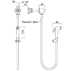 Ducha Higiênica Com Gatilho De Metal E Flexível Preto Fosco